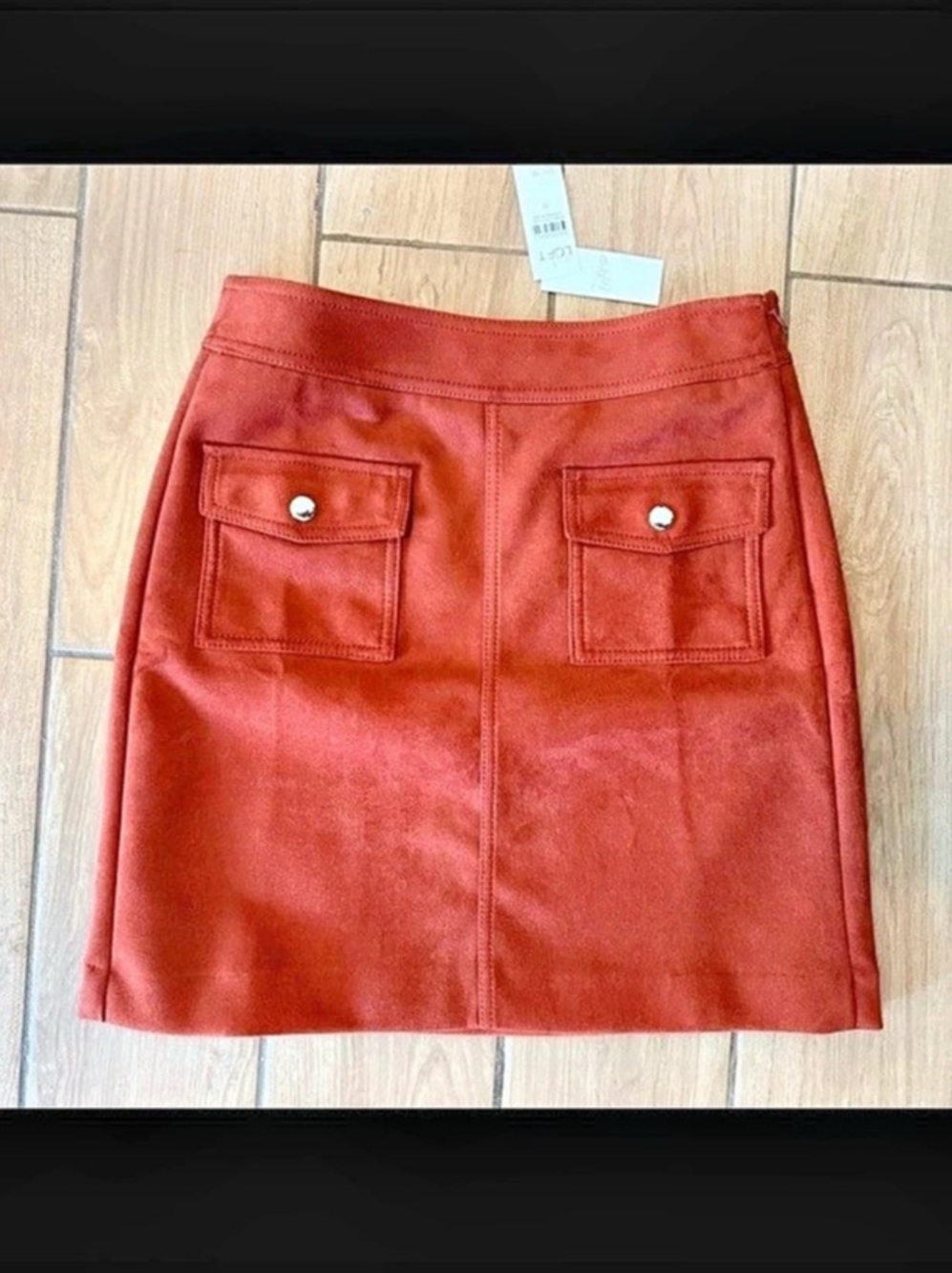 Loft Faux Leather Mini Skirt in Rust Size 0 NWT